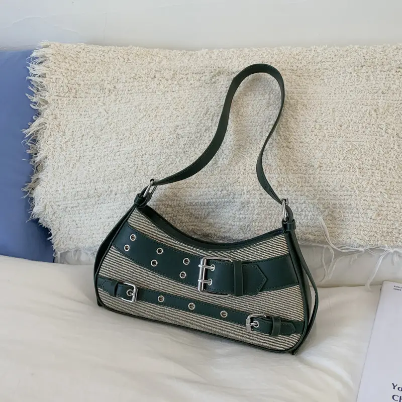 Women Crossbody Bag Green Leather Saddle 2025 Trendy - Image 6