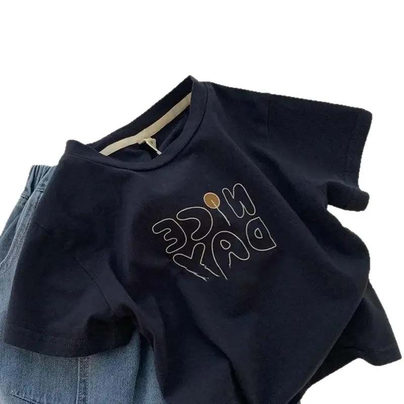 Navy Blue 2025 Kids Short Sleeve T-Shirt Baby - Image 8