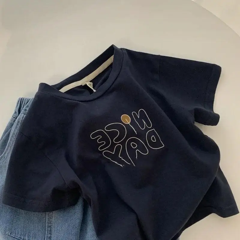 Navy Blue 2025 Kids Short Sleeve T-Shirt Baby — feature 7