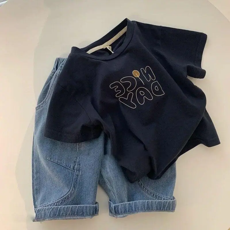 Navy Blue 2025 Kids Short Sleeve T-Shirt Baby — feature 8