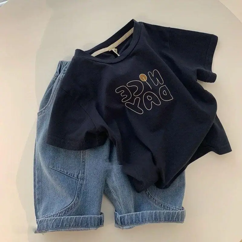 Navy Blue 2025 Kids Short Sleeve T-Shirt Baby - Image 2