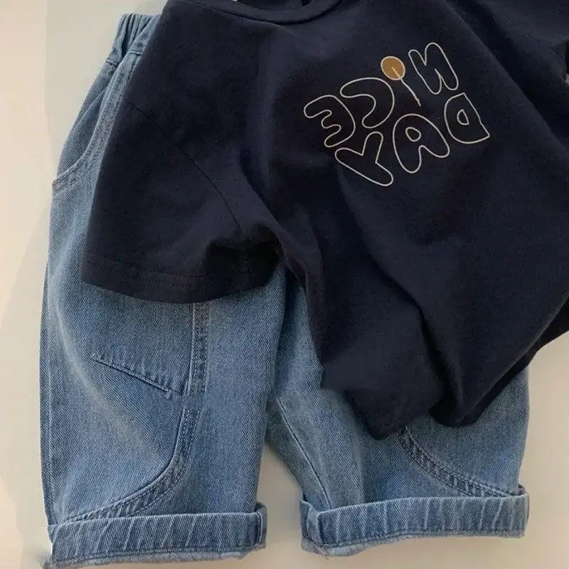 Navy Blue 2025 Kids Short Sleeve T-Shirt Baby - Image 3