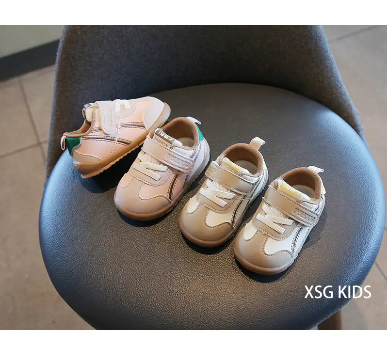 Baby Toddler Shoes Beige Velcro Strap Soft Sole — feature 11