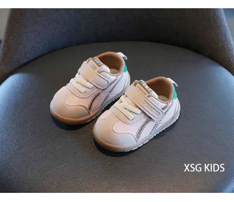 Baby Toddler Shoes Beige Velcro Strap Soft Sole — feature 13