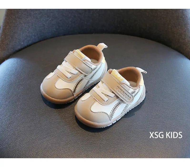 Baby Toddler Shoes Beige Velcro Strap Soft Sole — feature 17
