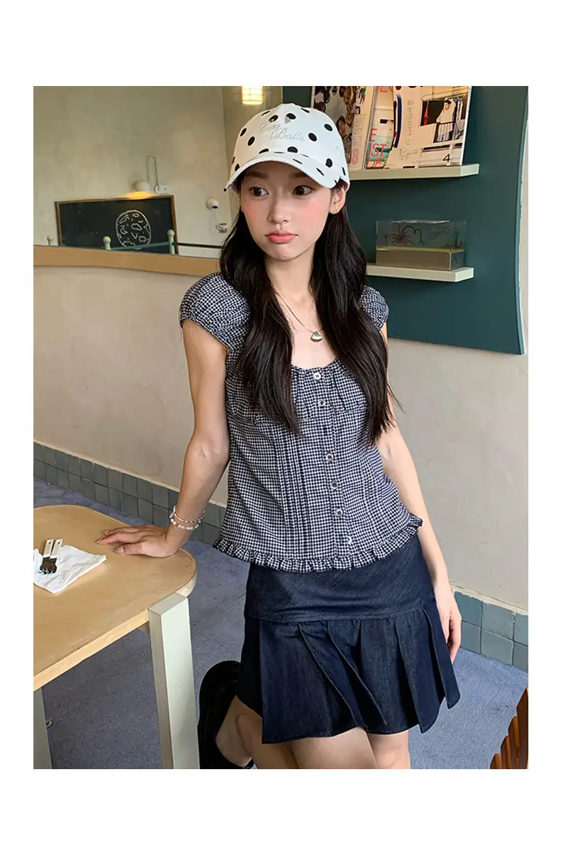 Women Casual Checkered Baseball Cap Sun Hat — feature 9