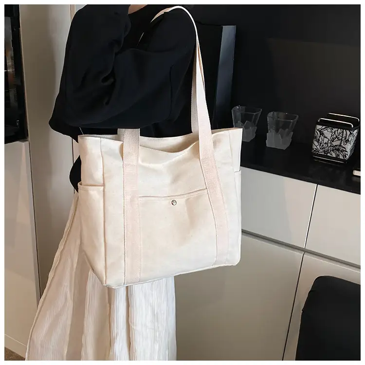 Minimalist Canvas Tote Bag Large Capacity Shoulder Bag — feature 11