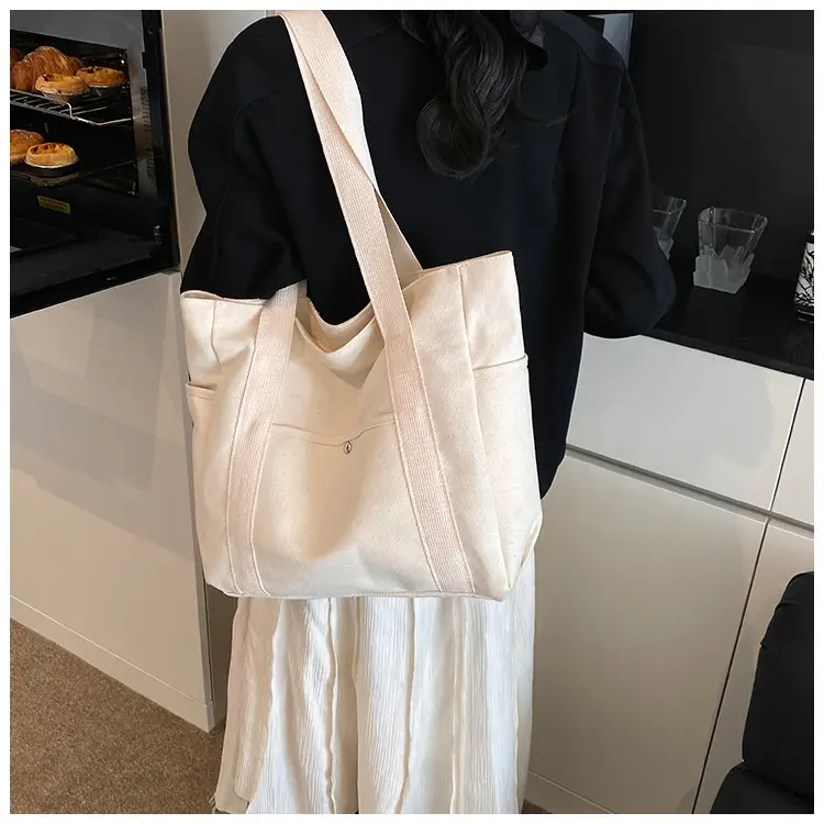 Minimalist Canvas Tote Bag Large Capacity Shoulder Bag — feature 12