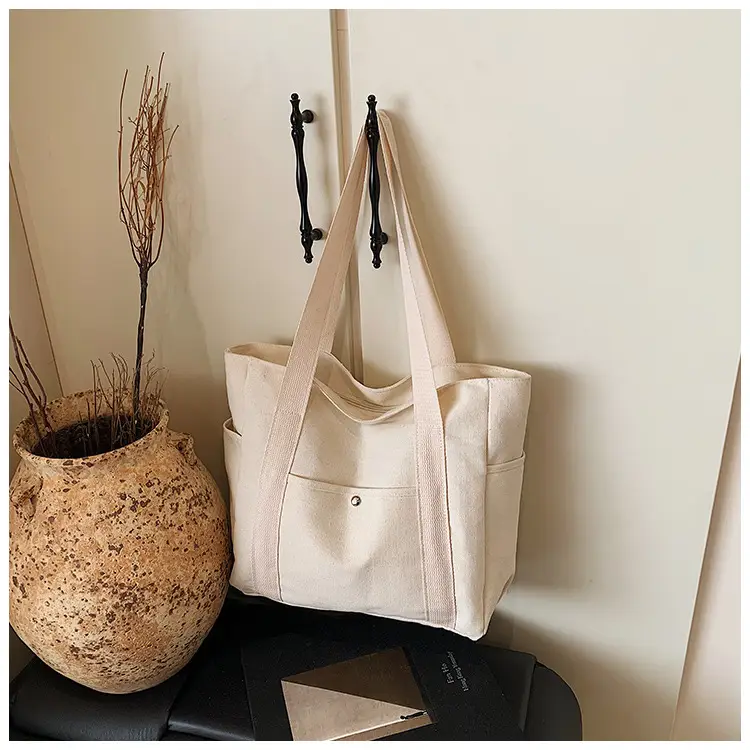 Minimalist Canvas Tote Bag Large Capacity Shoulder Bag — feature 14