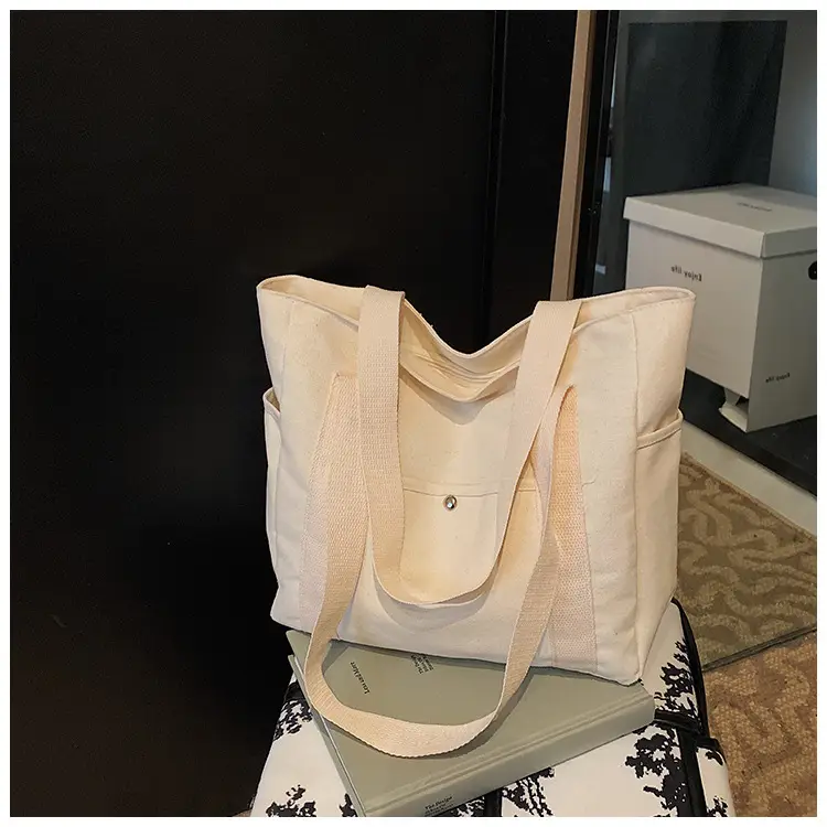 Minimalist Canvas Tote Bag Large Capacity Shoulder Bag — feature 16