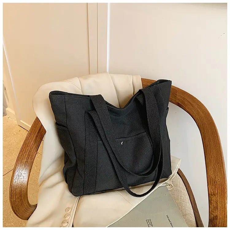 Minimalist Canvas Tote Bag Large Capacity Shoulder Bag — feature 19