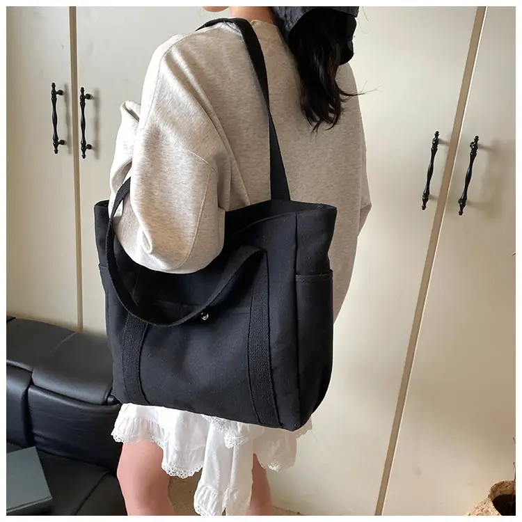 Minimalist Canvas Tote Bag Large Capacity Shoulder Bag — feature 9