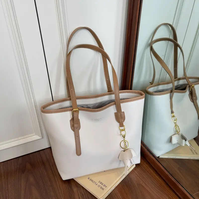 2025 Brown Leather Tote Bag Large Capacity Cross Border Summer - Image 5