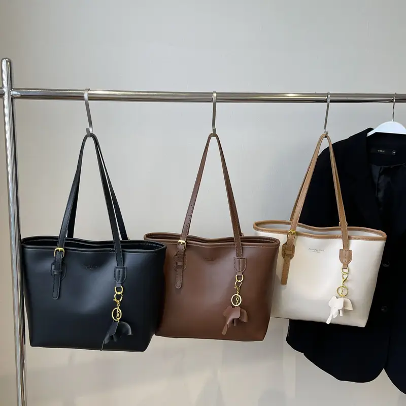 2025 Brown Leather Tote Bag Large Capacity Cross Border Summer - Image 7