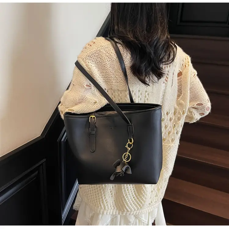 2025 Brown Leather Tote Bag Large Capacity Cross Border Summer — feature 11