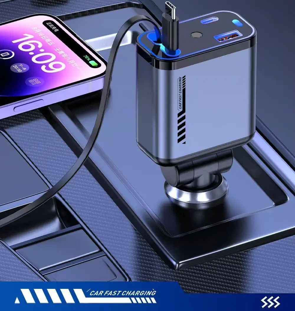 Car Charger with Laser Light & Retractable Cable — feature 15