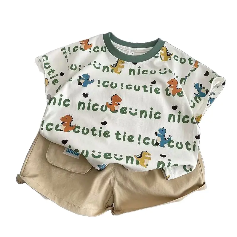 Super Cute Dinosaur Print Boys Girls Cotton T-Shirt - Image 7
