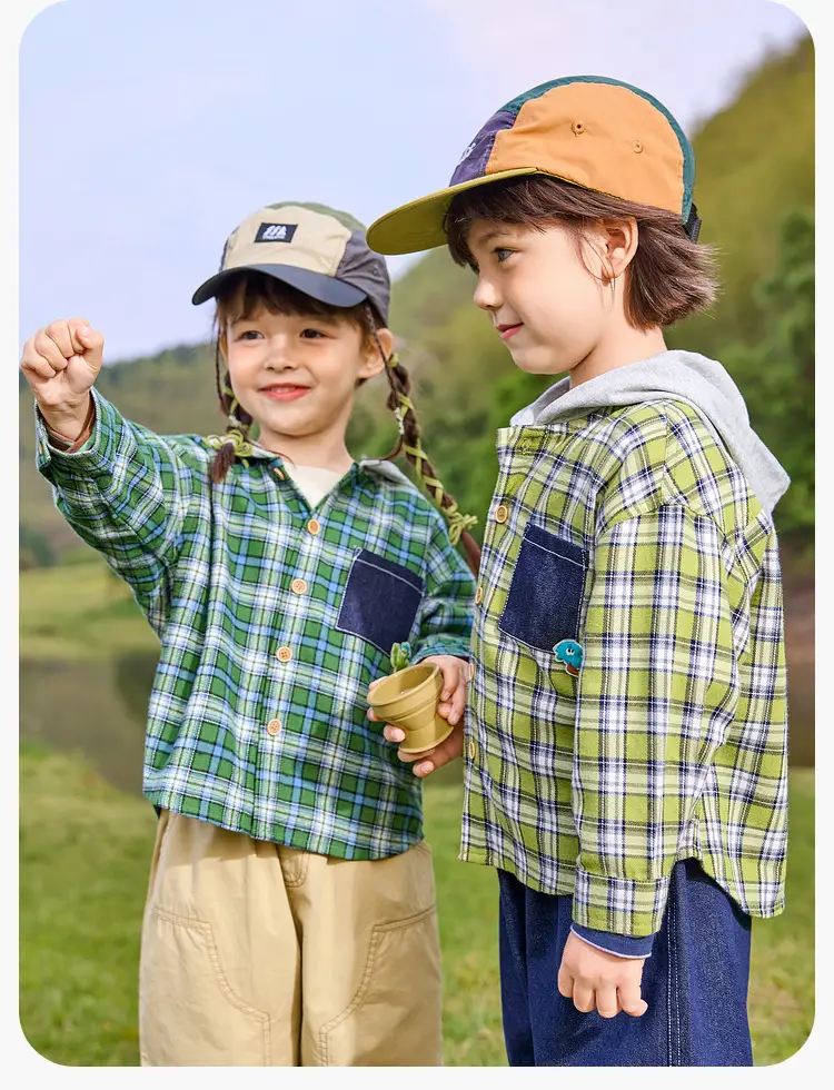 Dudu Kids Hooded T-Shirt Green Cotton Spring Style — feature 20