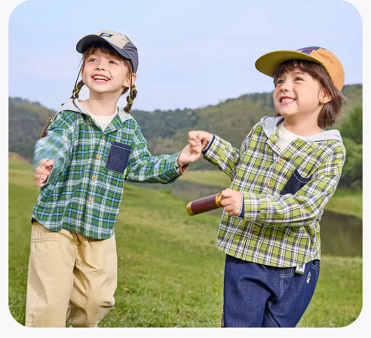Dudu Kids Hooded T-Shirt Green Cotton Spring Style — feature 23