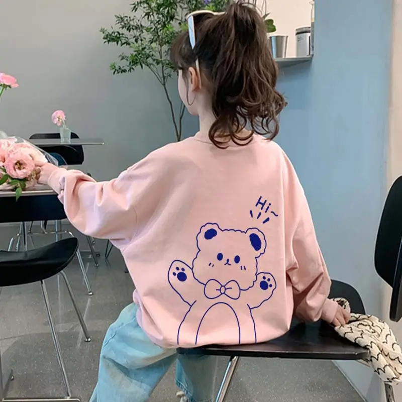 White Bear Print Sweatshirt for Kids Girls - Image 10