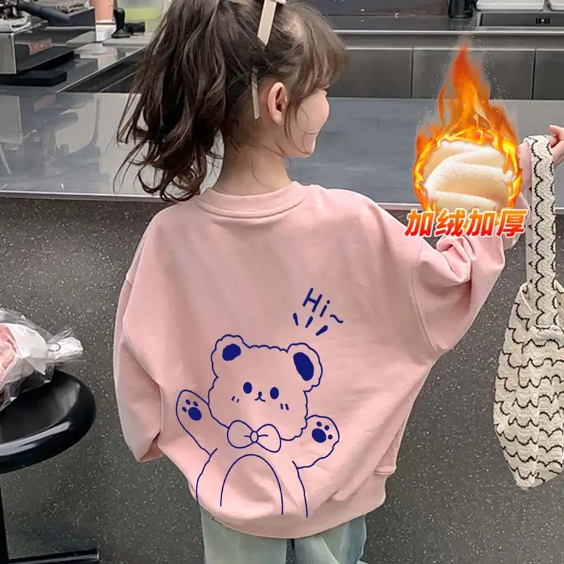 White Bear Print Sweatshirt for Kids Girls - Image 4