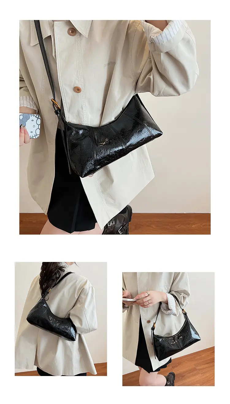Black Leather Crossbody Bag 2025 Retro Design — feature 21