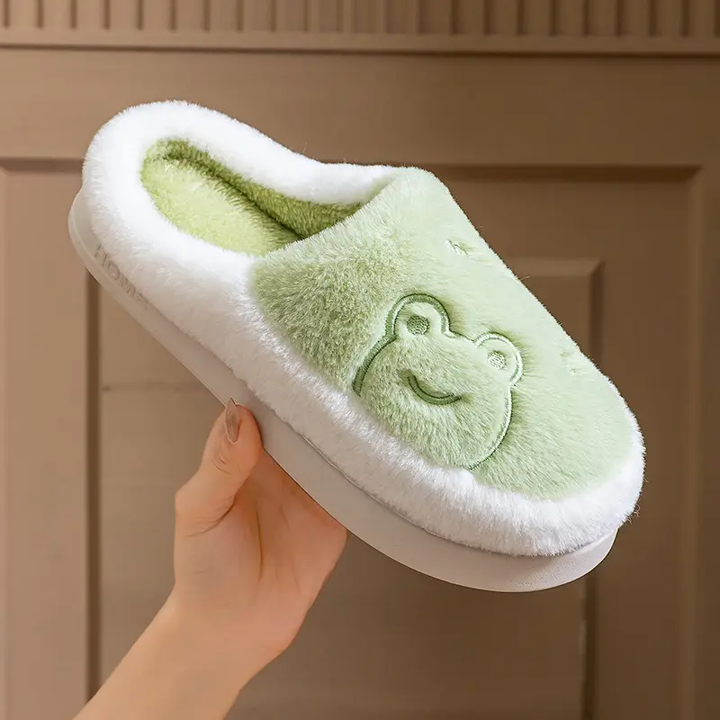 Cute Cartoon Couple Cotton Slippers Pink Winter Warm Non-Slip - Image 9