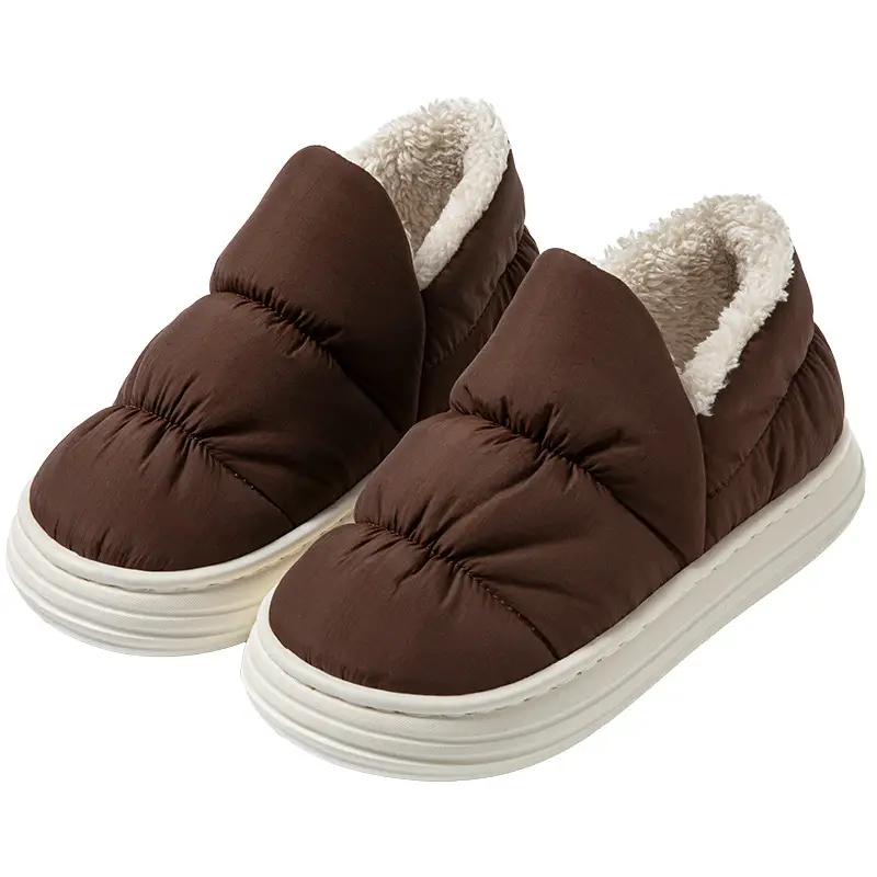 Down Cloth Waterproof Cotton Slippers for Women Winter 2025 New Indoor and Outdoor Wear Thick-Soled Fleece-Lined Warm Cotton Shoes for Women - Image 12