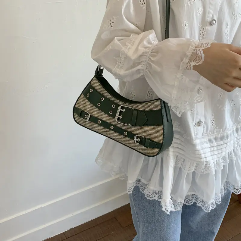 Black Korean Fashion Motorcycle Handheld Bag Women 2025 - Image 9