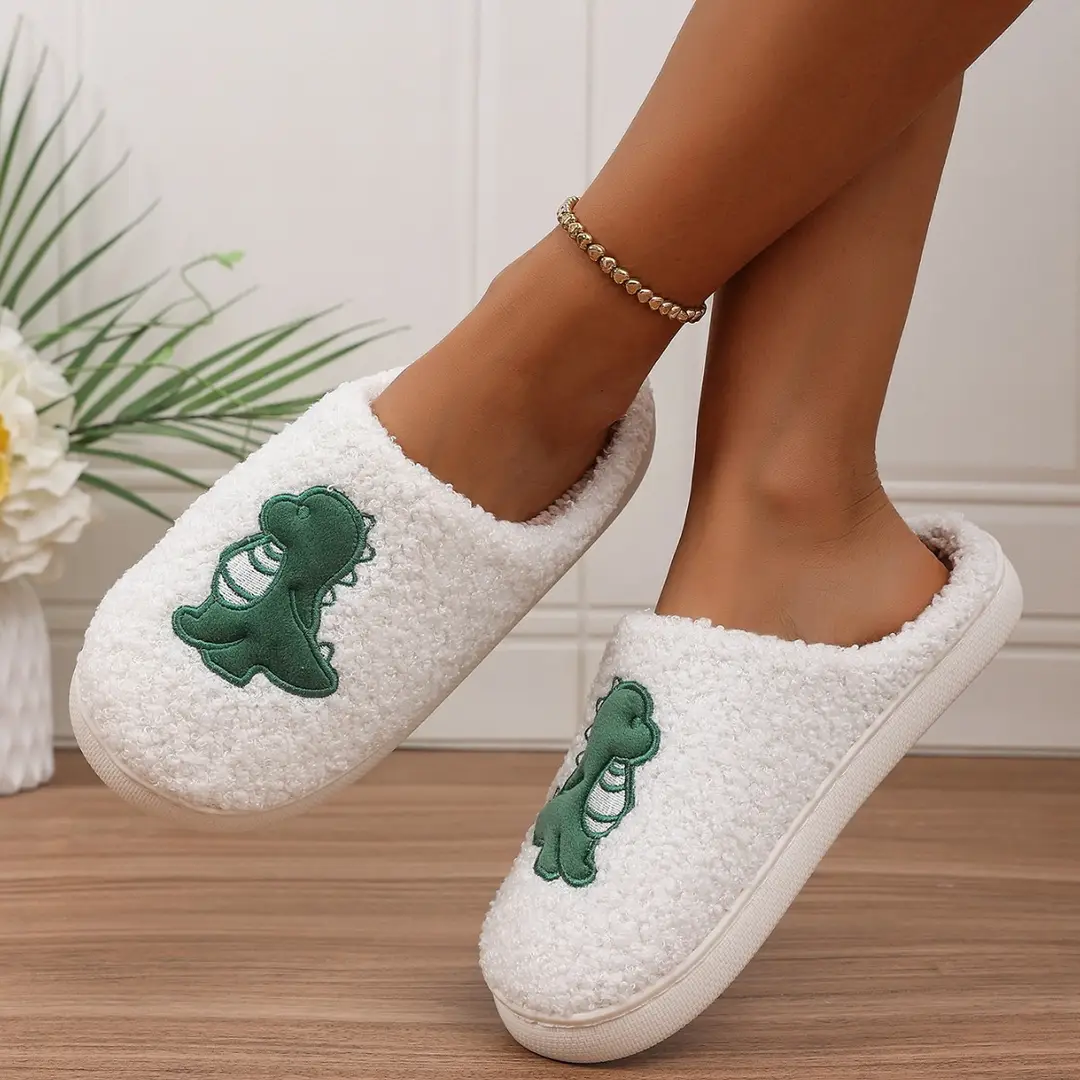 Cotton Slippers for Women, Autumn and Winter 2025 New Style, Indoor Home Non-Slip Warm Plush Slippers, Fur Integrated