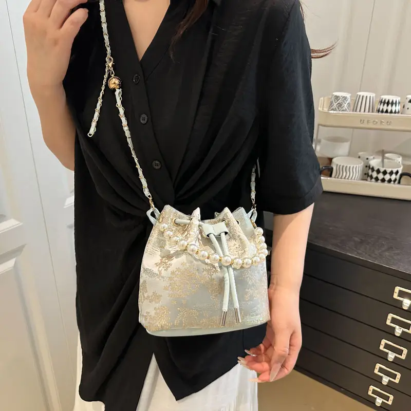 Pearl Embroidered Hand Bag for Women 2025 Summer - Image 8