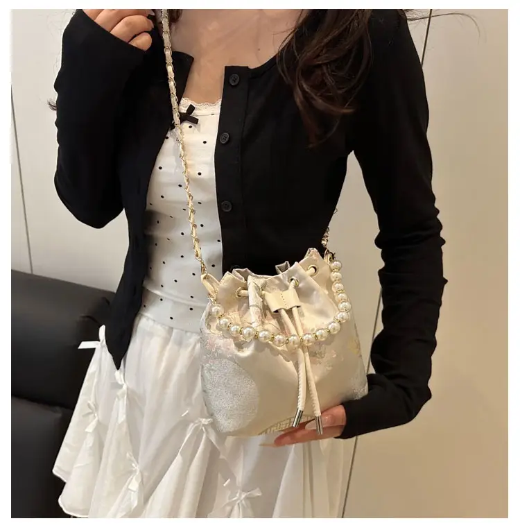 Pearl Embroidered Hand Bag for Women 2025 Summer — feature 12