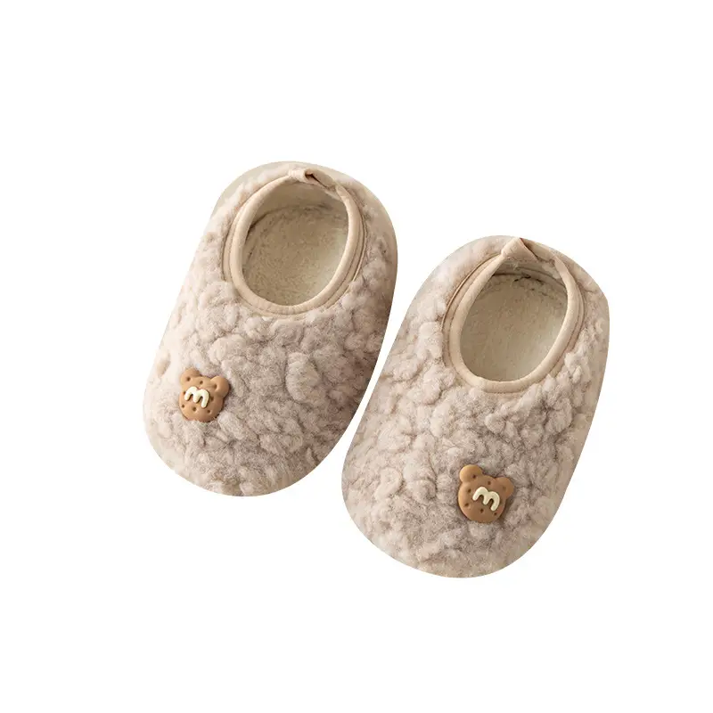 Baby Wool Embroidered Slip-On Shoes Grey - Image 10