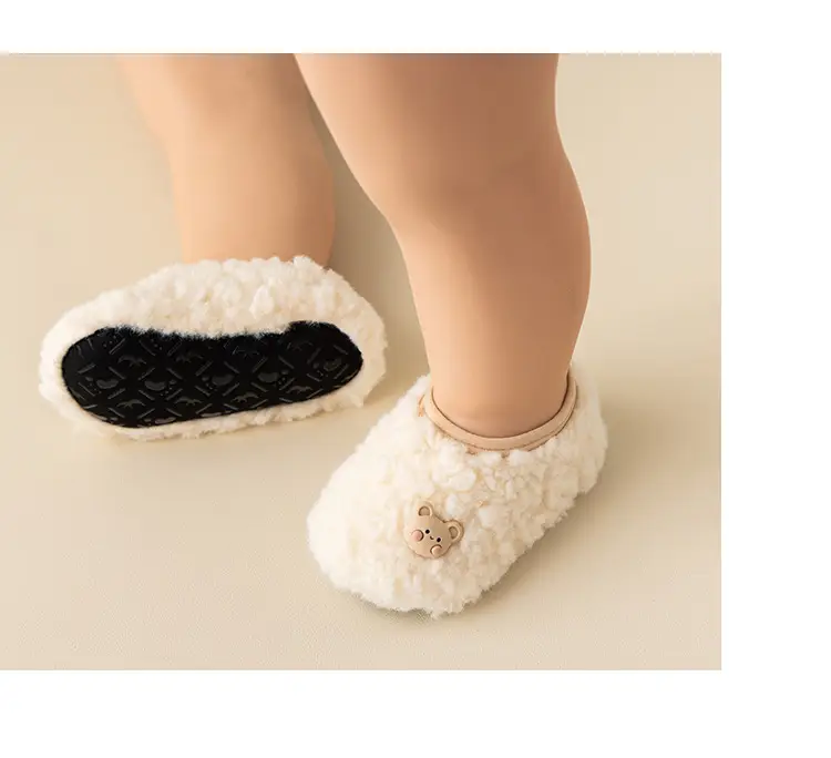 Baby Wool Embroidered Slip-On Shoes Grey β feature 13