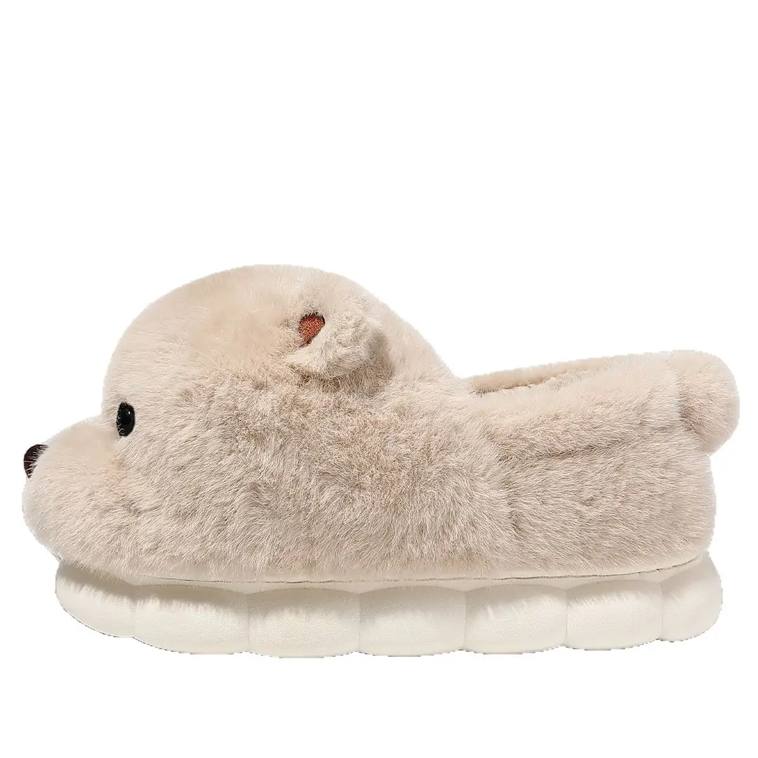 Plush Cotton Slippers for Women Winter 2025 New Outer Wear Cute Thick-Soled Home Warm Pregnant Women Confinement Cotton Shoes Wholesale - Image 9