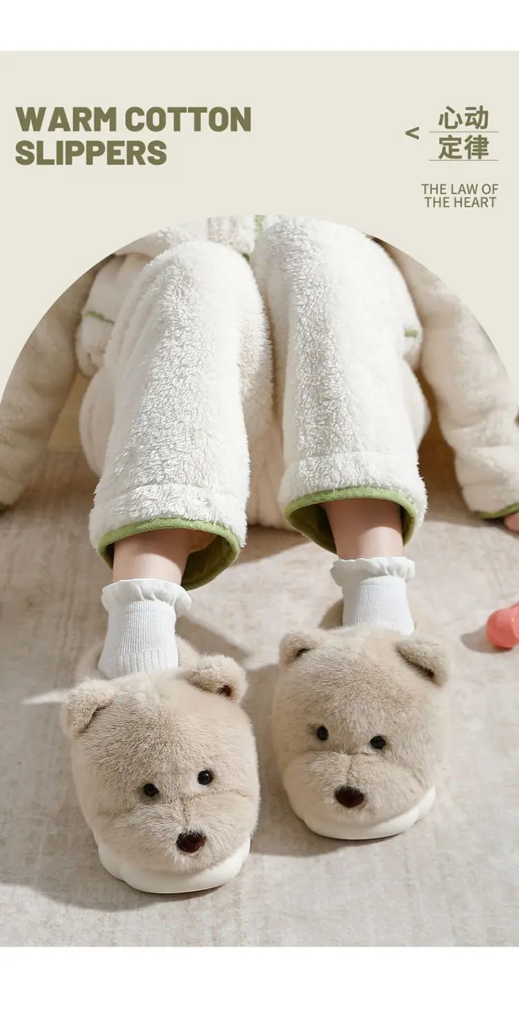 Plush Cotton Slippers for Women Winter 2025 New Outer Wear Cute Thick-Soled Home Warm Pregnant Women Confinement Cotton Shoes Wholesale — feature 14
