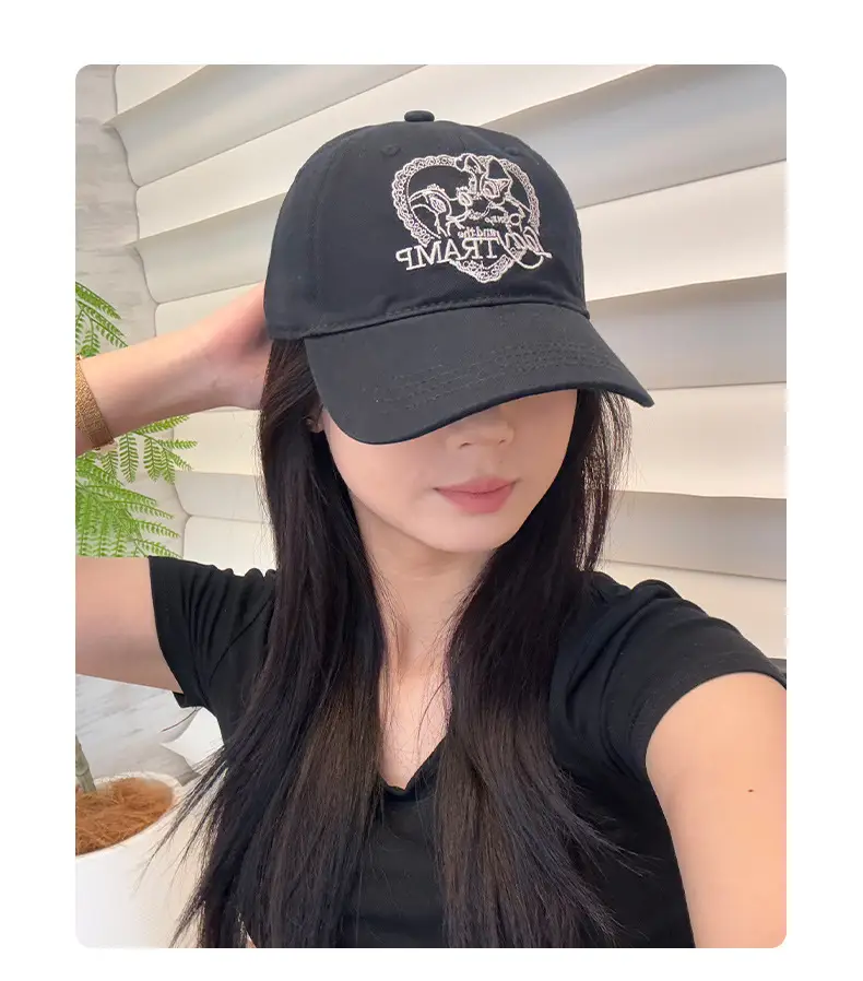 Women's Blue Baseball Cap with Embroidered Design — feature 10