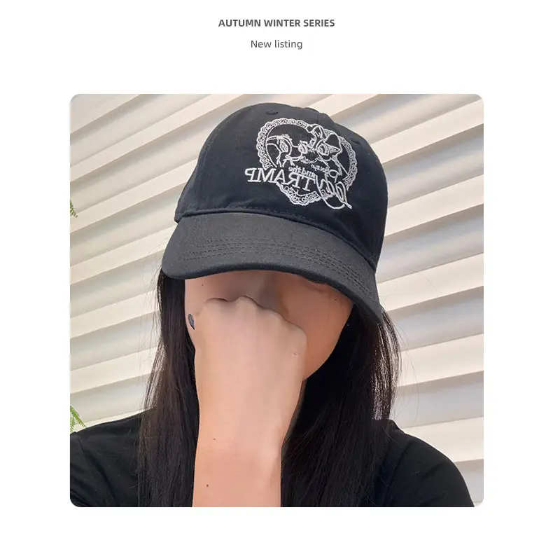 Women's Blue Baseball Cap with Embroidered Design — feature 7