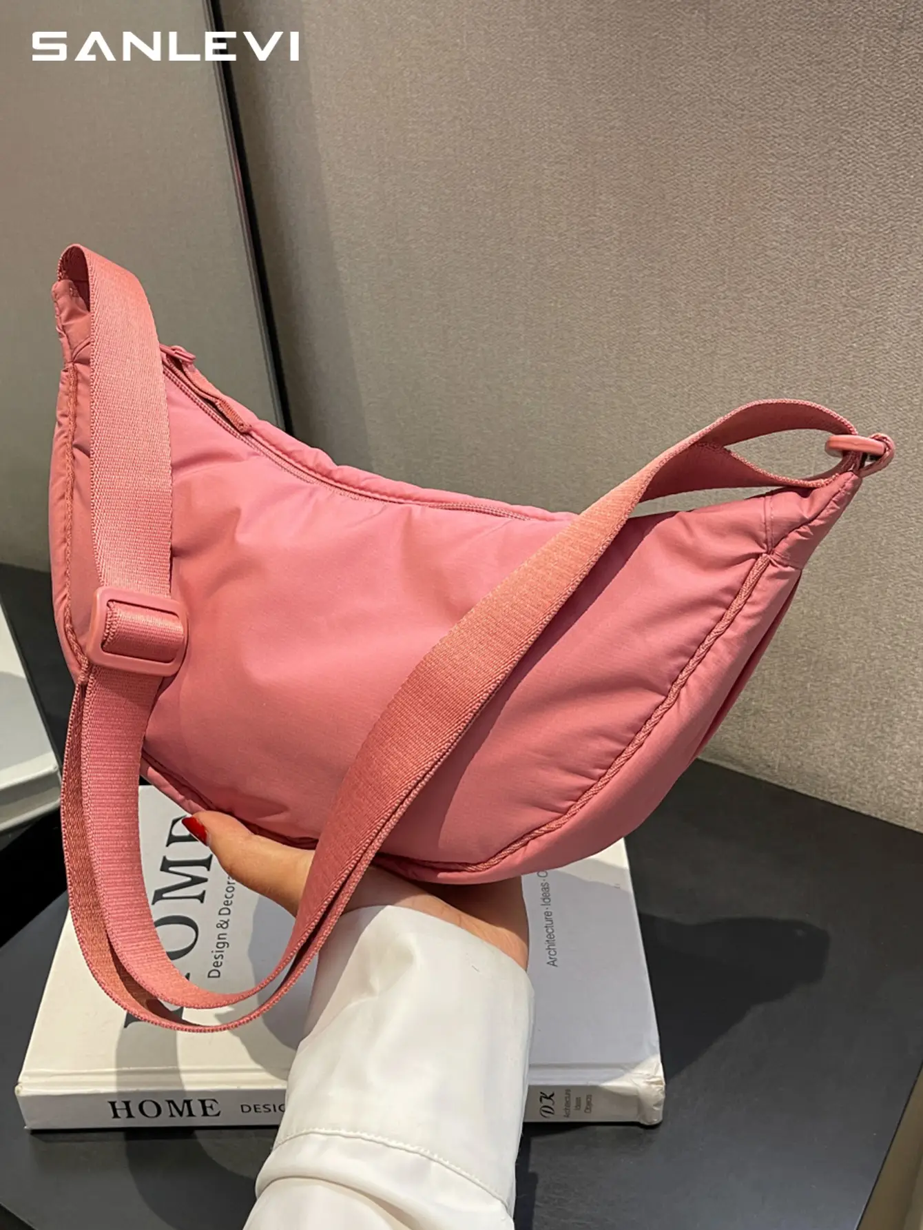 Pink Waterproof Crossbody Bag for Women Large Capacity - Image 4