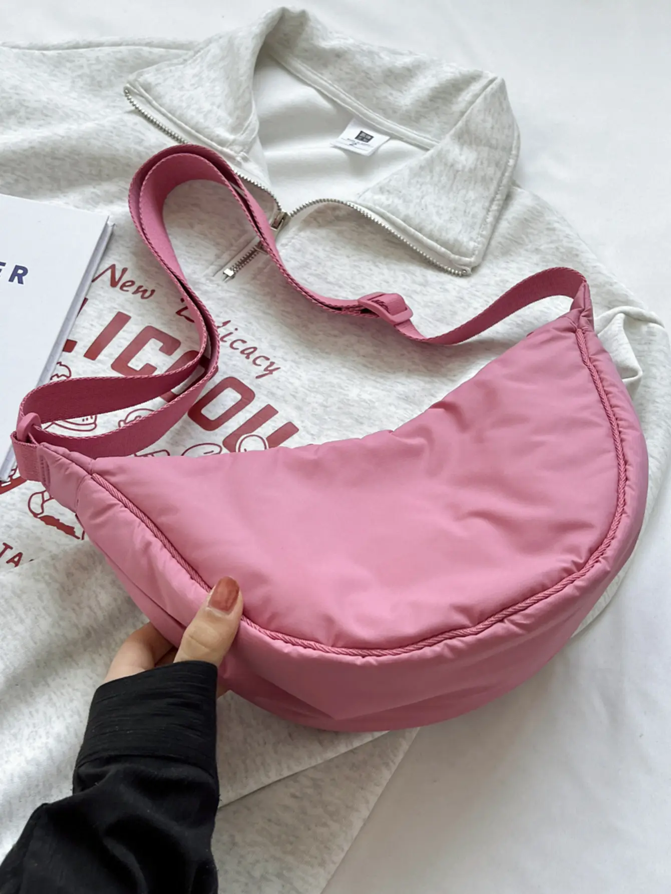 Pink Waterproof Crossbody Bag for Women Large Capacity - Image 7