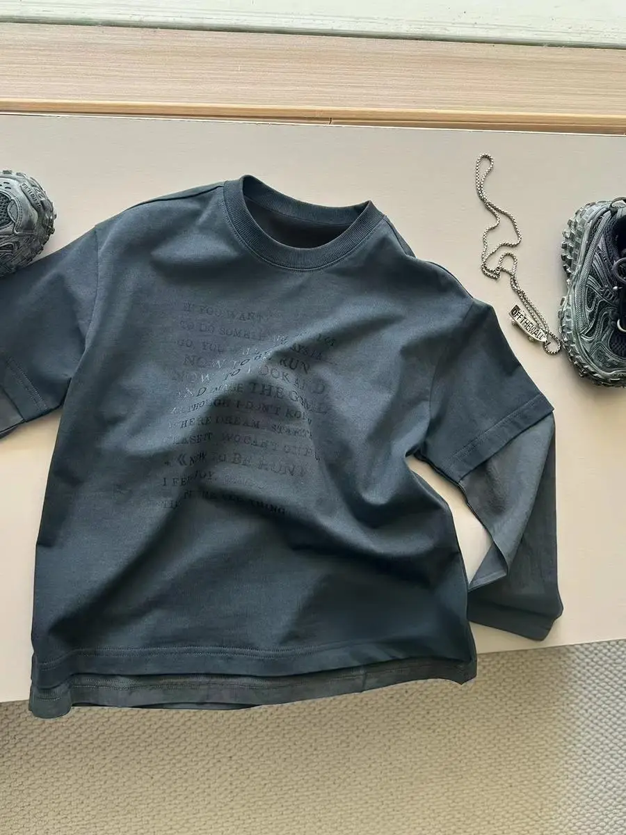 Children Pure Cotton Long Sleeve T-Shirt Black Spring Autumn 2026