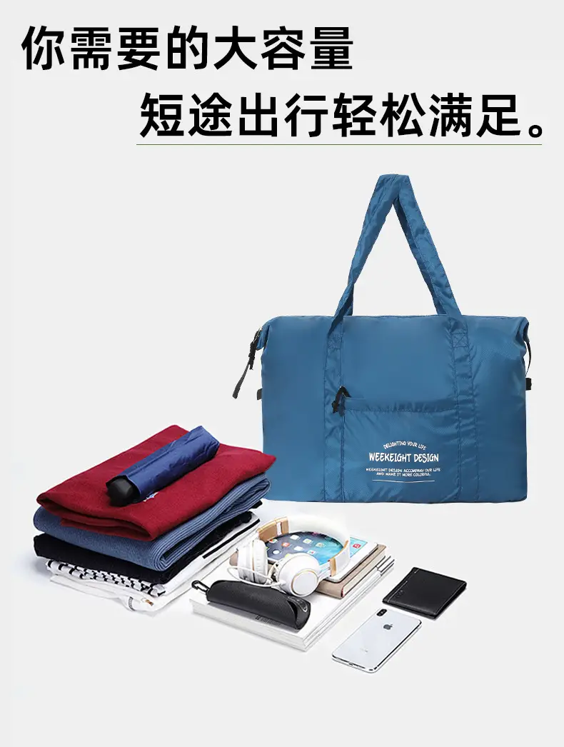 Foldable Lightweight Travel Bag Blue — feature 8
