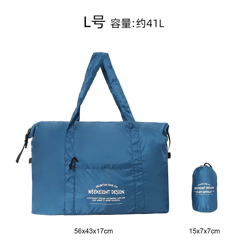 Foldable Lightweight Travel Bag Blue - Image 12