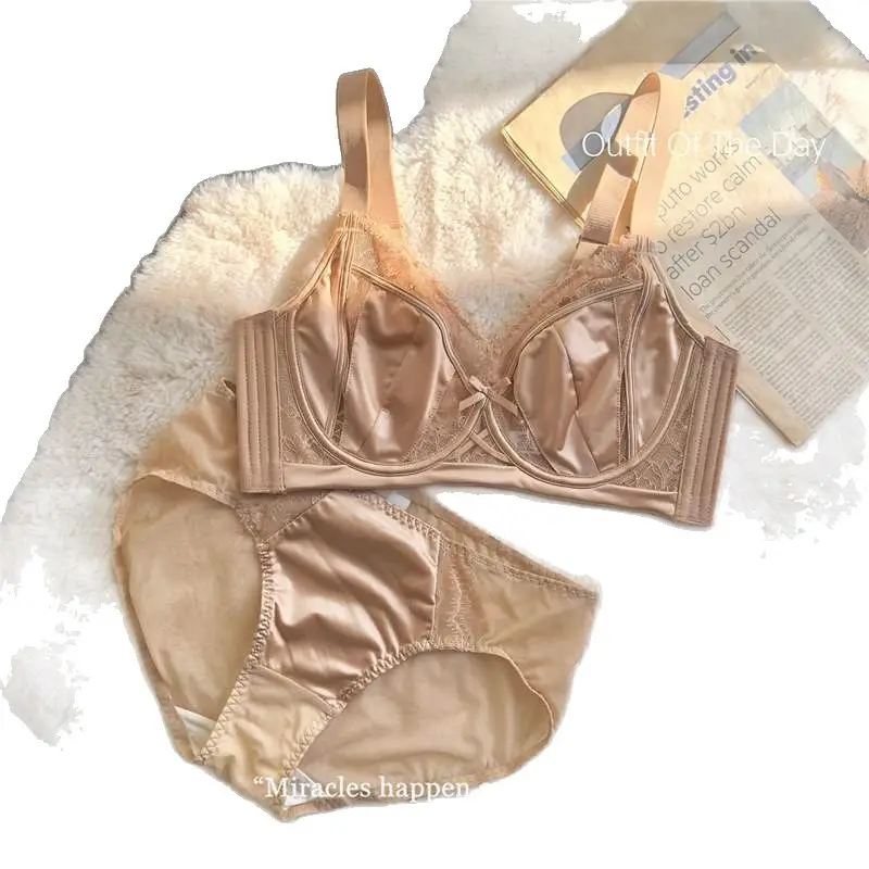 Ultra-Thin Intimates for Women with Big Breasts, Small Breasts, Anti-Sagging, Seamless Rabbit Ear Vest Bra, Full Cup Thin Intimates