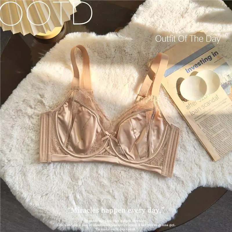 Ultra-Thin Intimates for Women with Big Breasts, Small Breasts, Anti-Sagging, Seamless Rabbit Ear Vest Bra, Full Cup Thin Intimates