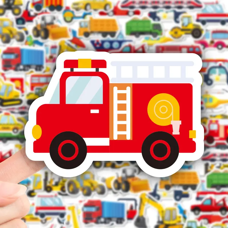 Cross-Border Wholesale Cartoon Vehicle Stickers, Children's Early Education Educational Stickers, Notebook Water Cup Reward Decoration Stickers