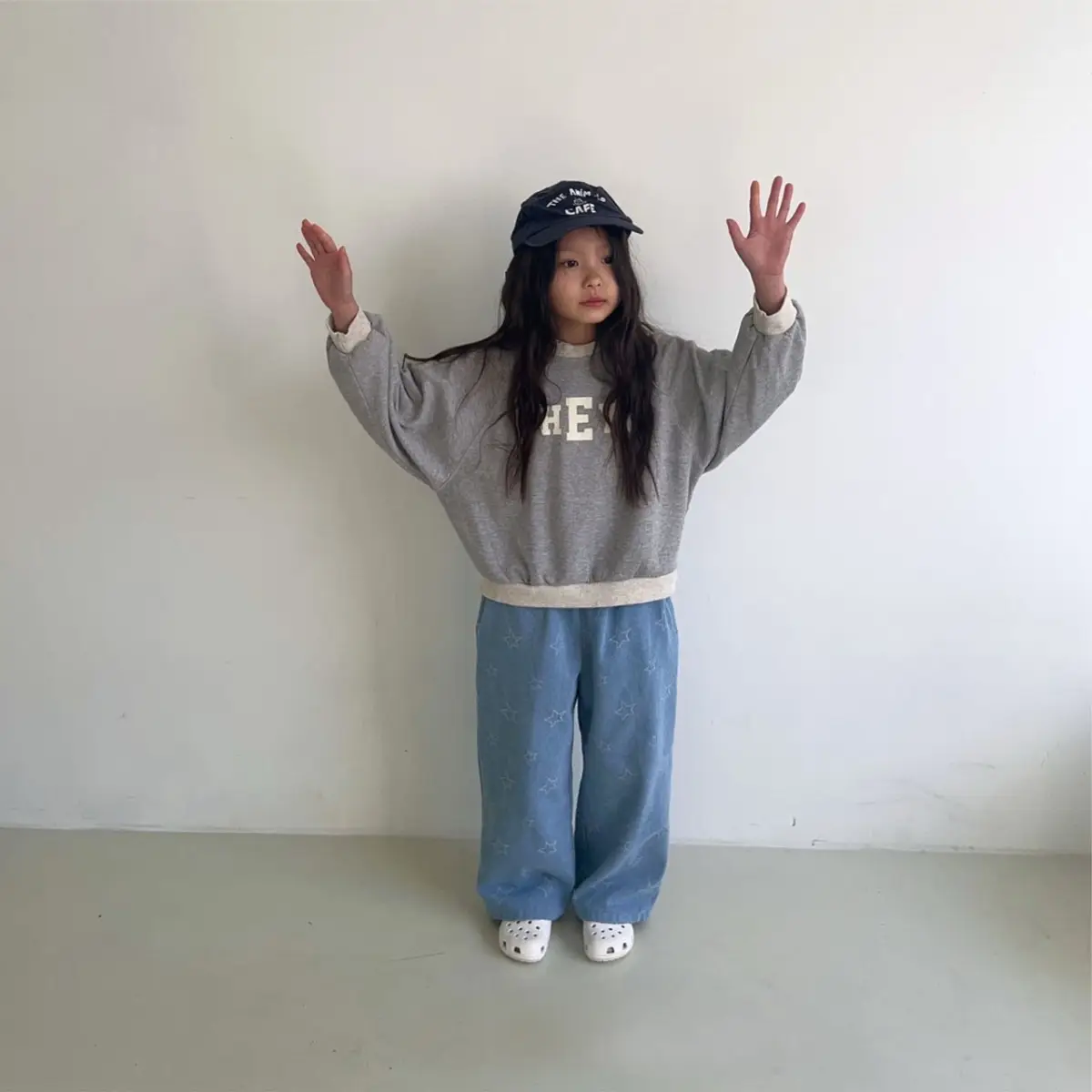 Kids Crew Neck Letter Print Sweatshirt Black - Image 4