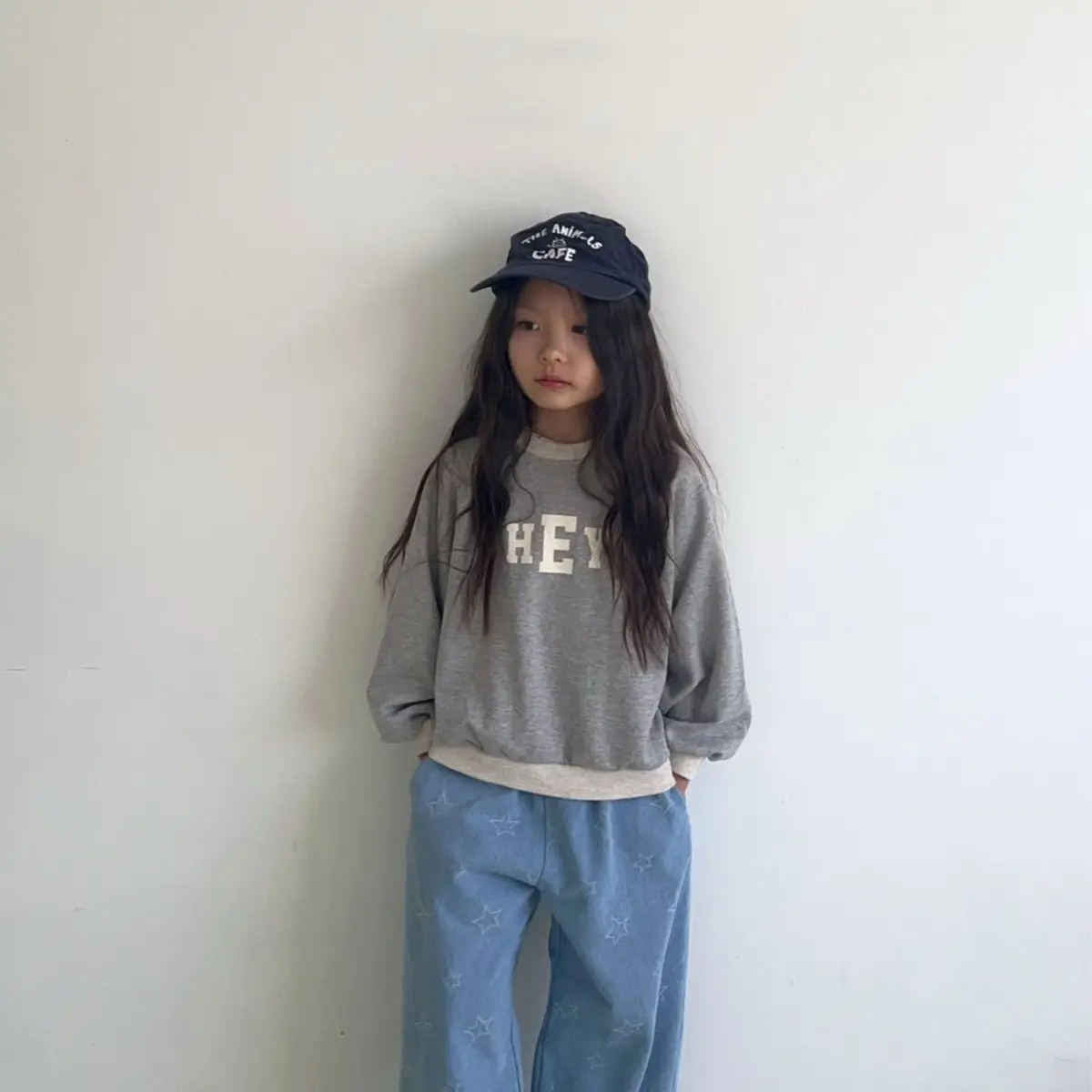 Kids Crew Neck Letter Print Sweatshirt Black — feature 4