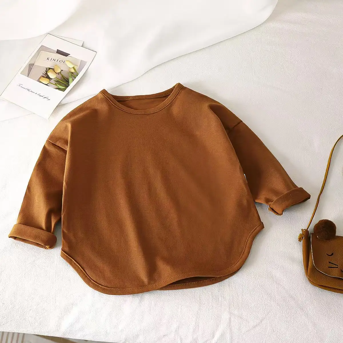 Pink Long Sleeve Pure Cotton Boys T-Shirt — feature 4