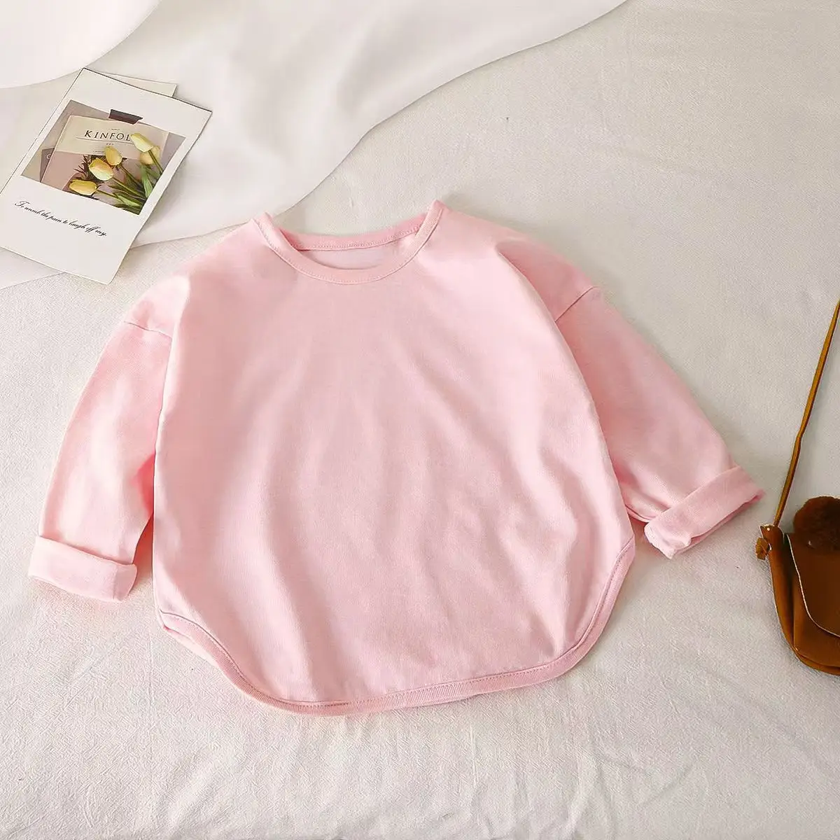 Pink Long Sleeve Pure Cotton Boys T-Shirt - Image 5